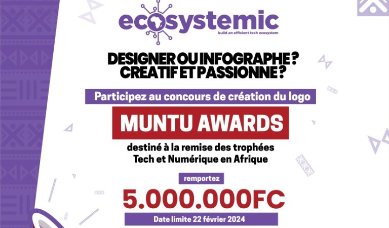 RDC : Ecosystemic lance le concours de création du logo Muntu Awards avec 5 millions de FC à gagner