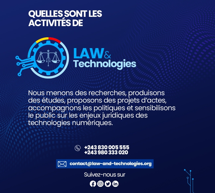 RDC : Le Think Tank « Law and Technologies » va publier une étude pionnière lors de son lancement officiel