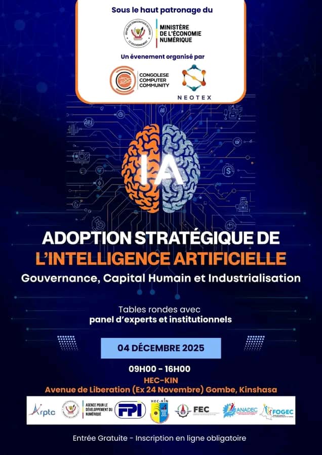 RDC : Congolese Computer Community et Neotex organisent une table ronde sur l’adoption stratégique de l’IA