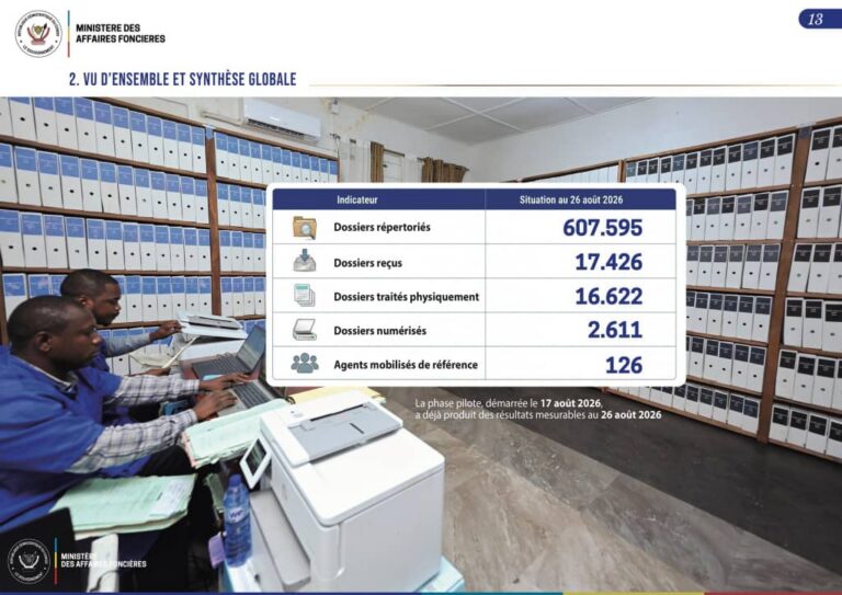 RDC : les Affaires foncières s’apprêtent à numériser plus de 607 000 dossiers