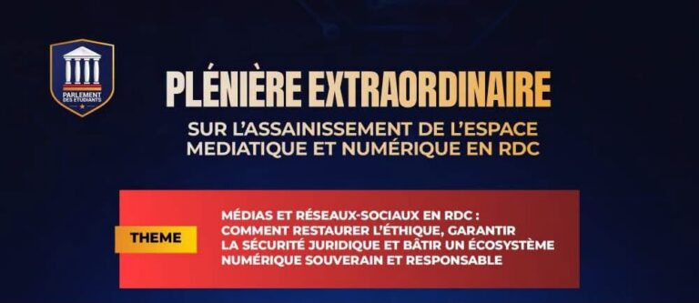 RDC : le Parlement des étudiants organise une plénière sur l’assainissement de l’espace médiatique et numérique